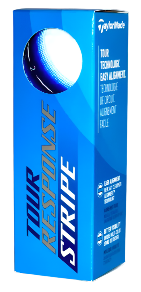 TaylorMade Tour Response Stripe Blue Golf Balls (3 Ball Sleeve)