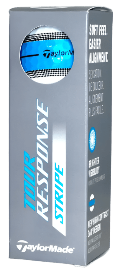 Taylormade Tour Resonse Stripe Neon Blue Golf Balls (3 Ball Sleeve) - TaylorMade