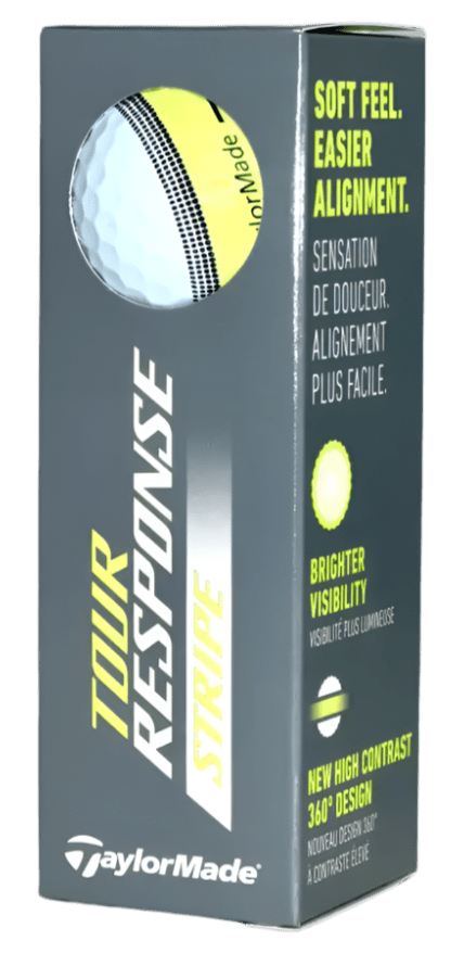 Taylormade Tour Response Stripe Neon Yellow Golf Balls (3 Ball Sleeve) - TaylorMade