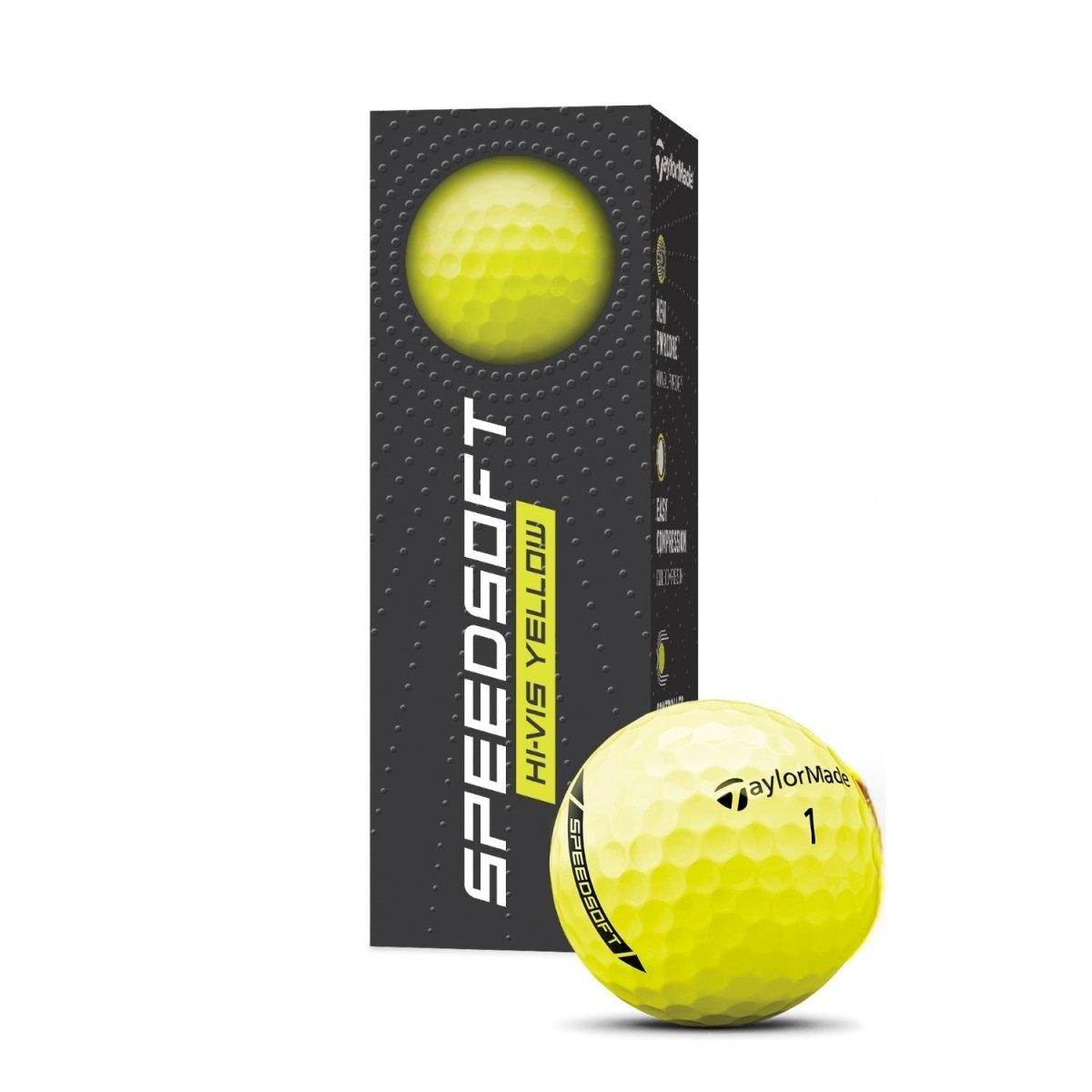 Taylormade SpeedSoft Hi Vis Yellow Golf Balls (3 Ball Sleeve) - TaylorMade