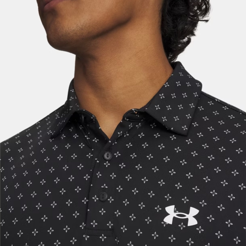 Under Armour Playoff 3.0 Printed Men's Polo - Black / White