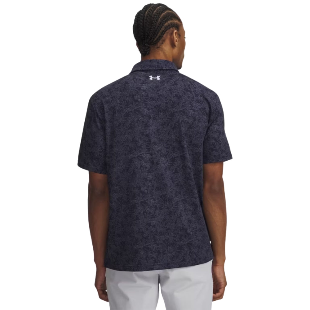 Under Armour Playoff 3.0 Printed Men's Polo - Midnight Navy / Downpour Grey / Halo Grey