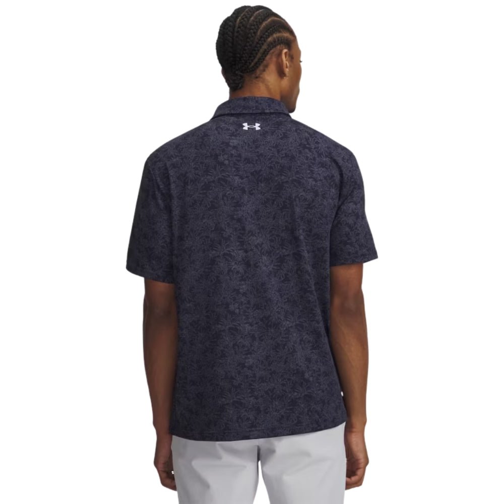 Under Armour Playoff 3.0 Printed Men's Polo - Midnight Navy / Downpour Grey / Halo Grey - Under Armour