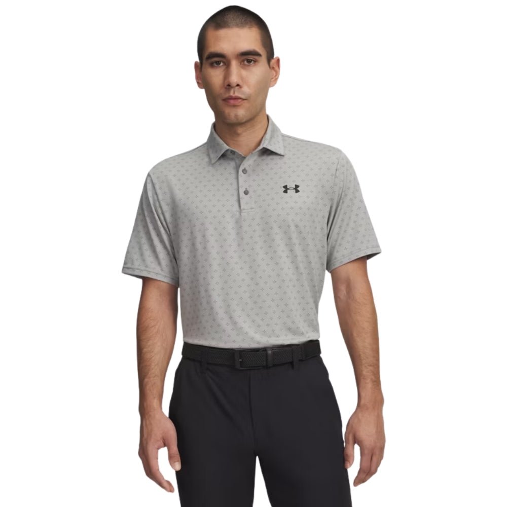 Under Armour Playoff 3.0 Printed Men's Polo - Clay Green / Titanium / Black - Under Armour
