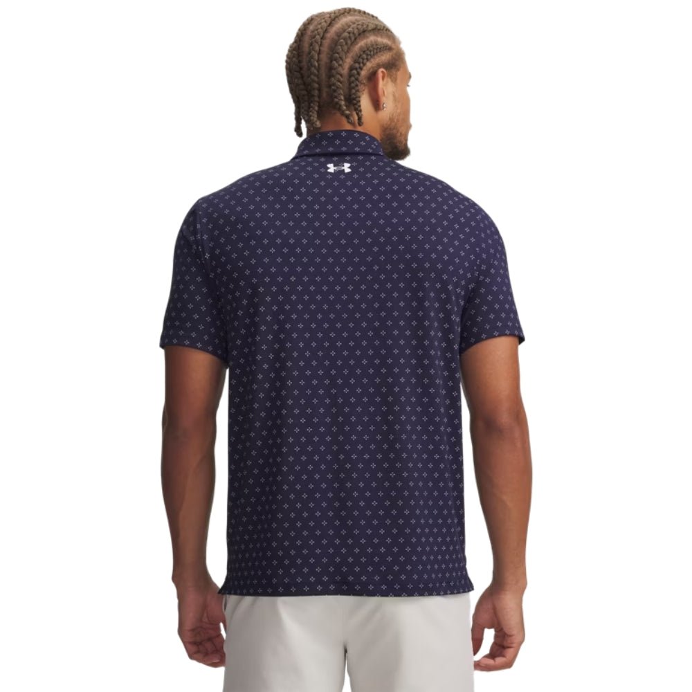 Under Armour Playoff 3.0 Printed Men's Polo - Midnight Navy / White - Under Armour