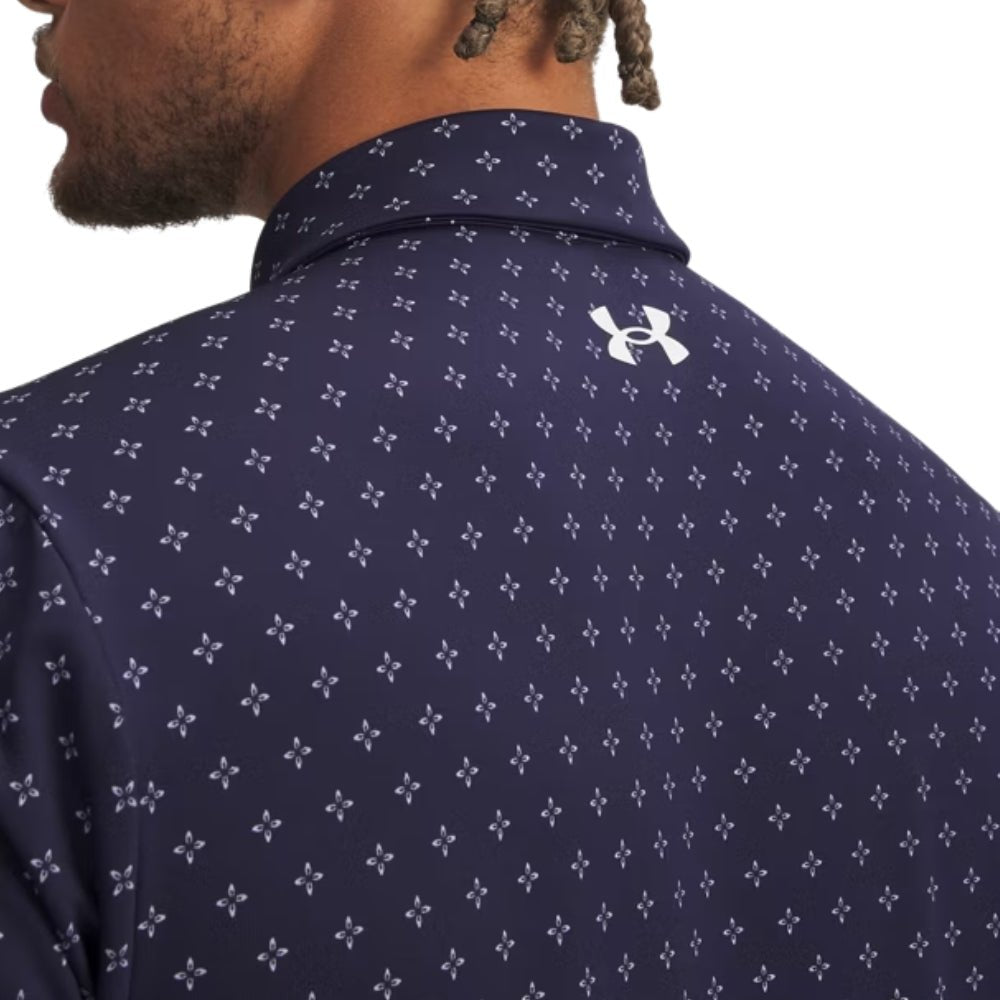 Under Armour Playoff 3.0 Printed Men's Polo - Midnight Navy / White - Under Armour