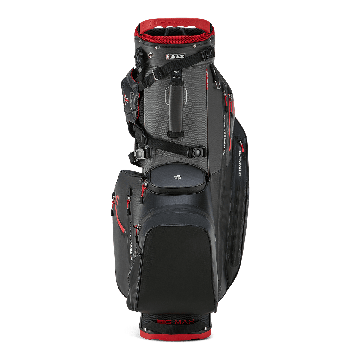 Big Max Aqua Hybrid 4 Golf Stand Bag - Black / Charcoal / Red