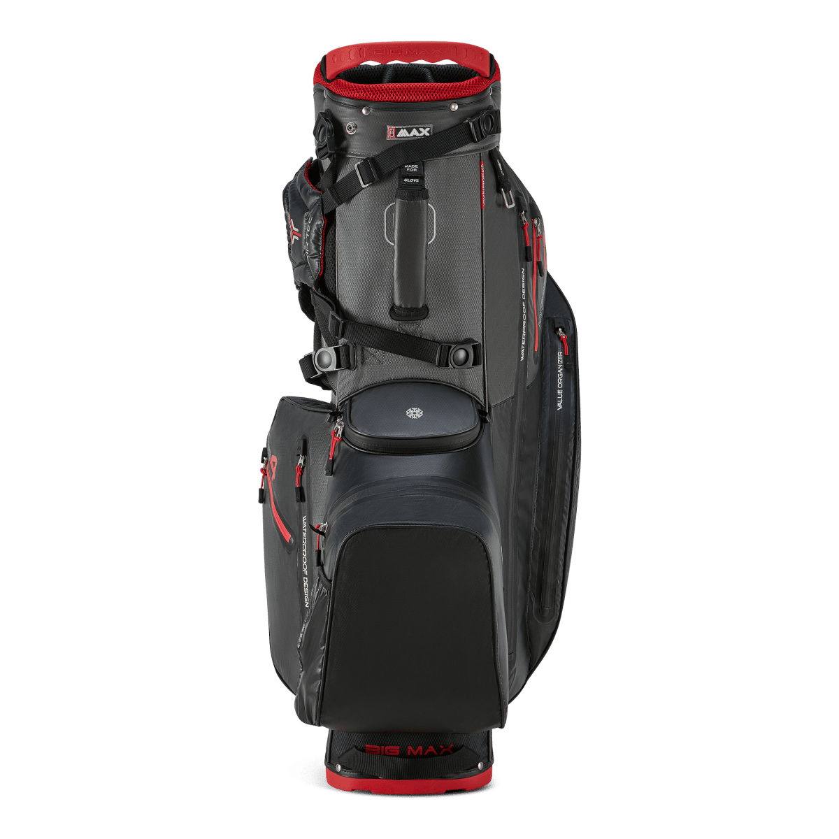 Big Max Aqua Hybrid 4 Golf Stand Bag - Black / Charcoal / Red - Big Max