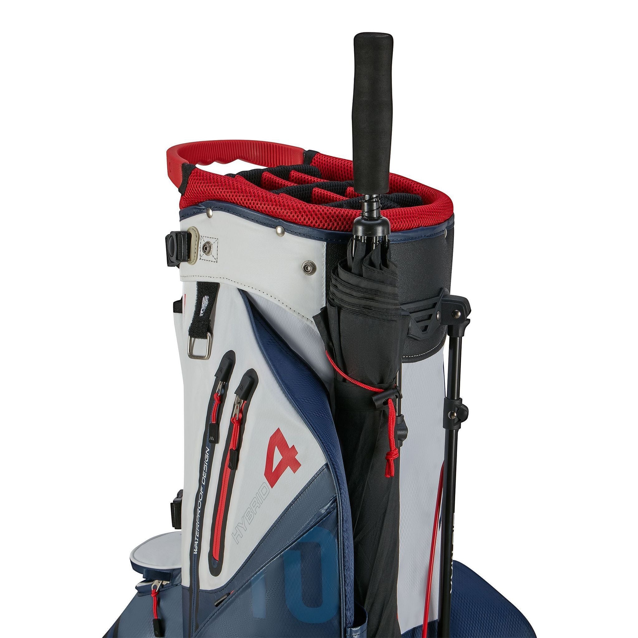 Big Max Aqua Hybrid 4 Golf Stand Bag - Navy / White / Red