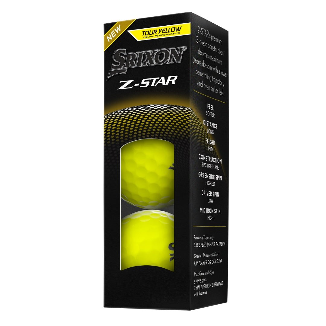 Srixon Z - Star 2025 Yellow Golf Balls (3 Ball Sleeve) - Srixon