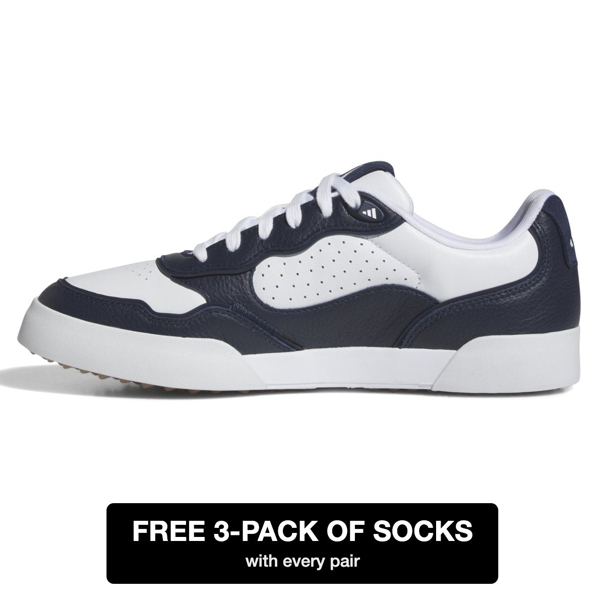adidas Retrocross Spikeless Golf Shoes - White / Collegiate Navy / Gum - adidas