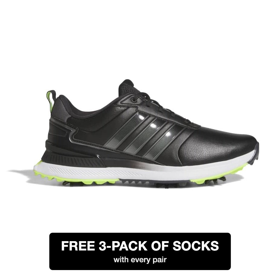 adidas R2C Spiked Golf Shoes - Black / Iron / Lucid Lemon - adidas