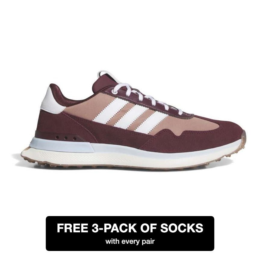 adidas S2G Tex Spikeless Golf Shoes - Maroon / White / Crystal Sky - adidas