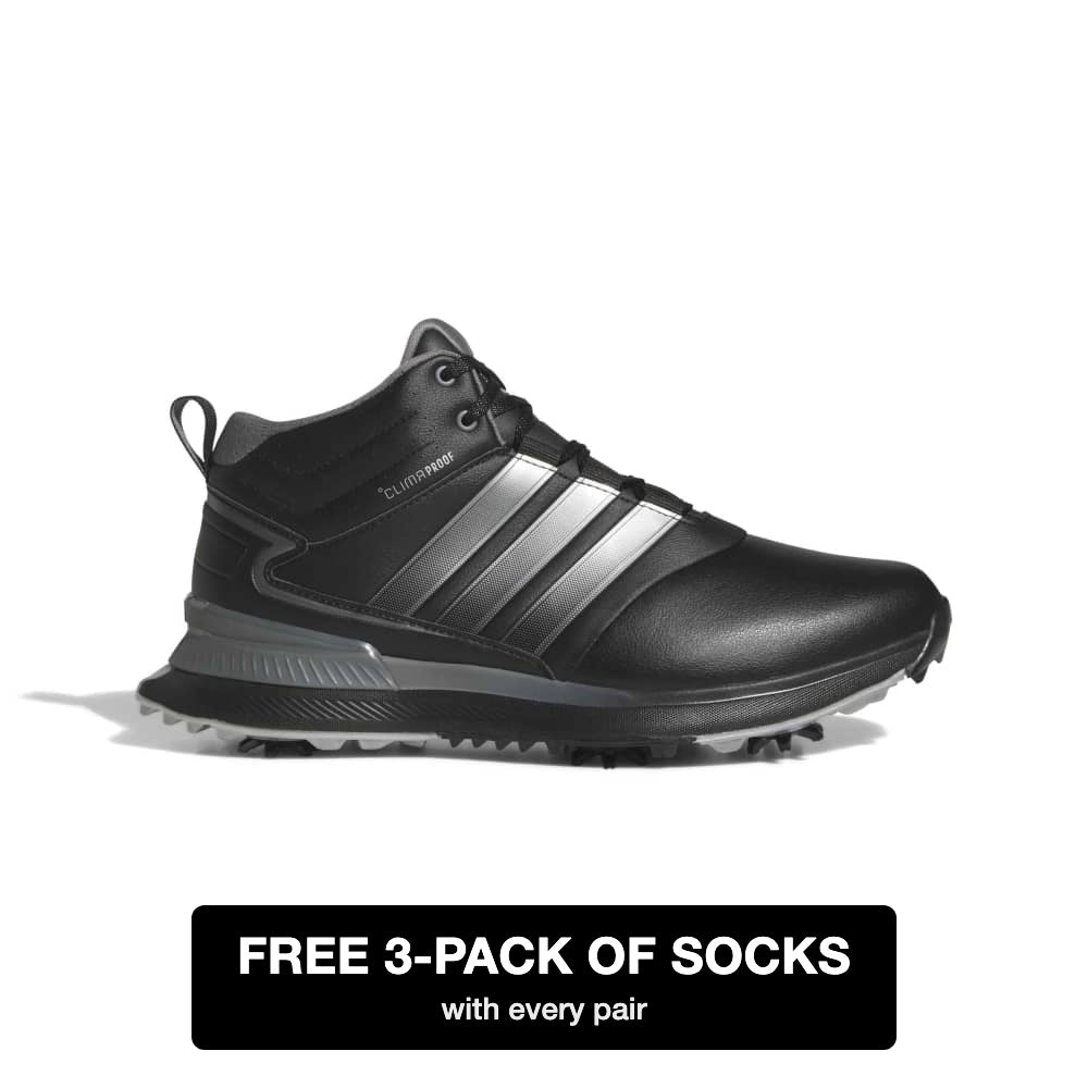 adidas R2C Mid Climaproof Wide Golf Shoes - Black / Iron / Silver - adidas