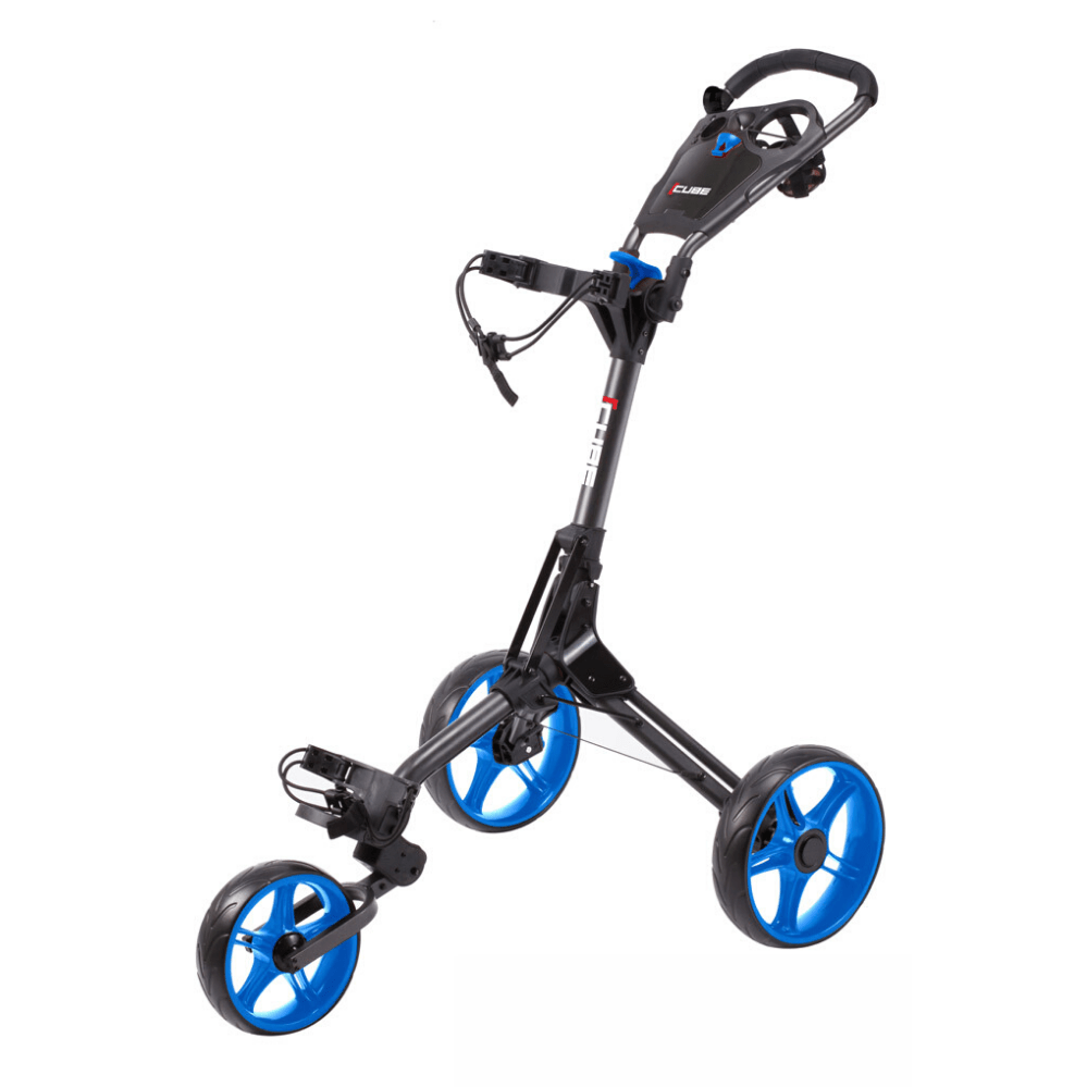Cube Golf 3.0 Push 3 Wheel Trolley - Blue / Charcoal - Skymax