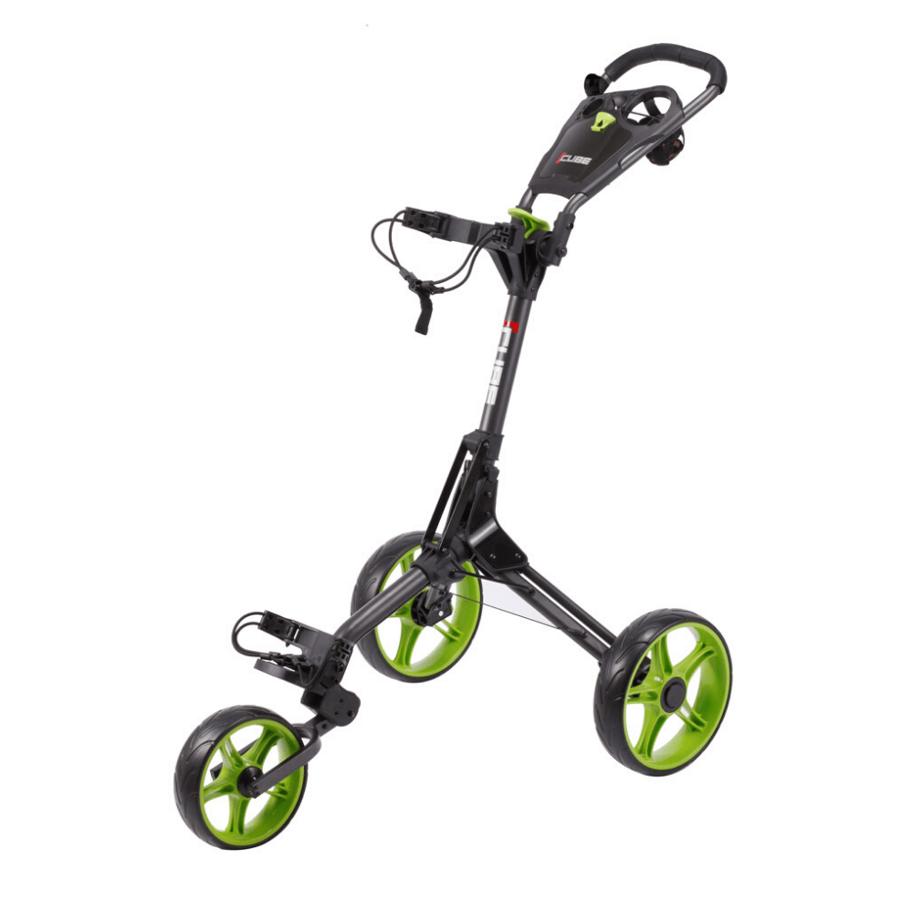 Cube Golf 3.0 Push 3 Wheel Trolley - Lime / Charcoal - Skymax