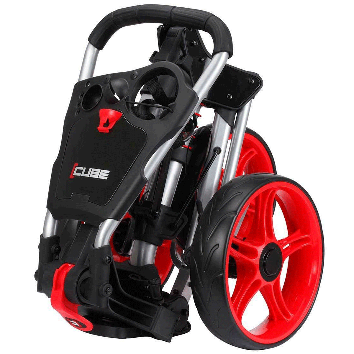 Cube Golf 3.0 Push 3 Wheel Trolley - Red / Charcoal