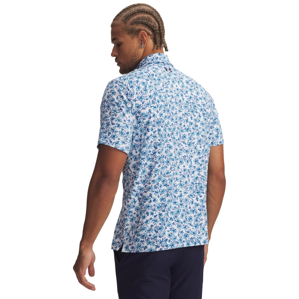 Under Armour Playoff 3.0 Printed Men's Polo - White / Varsity Blue / Midnight Navy - Under Armour