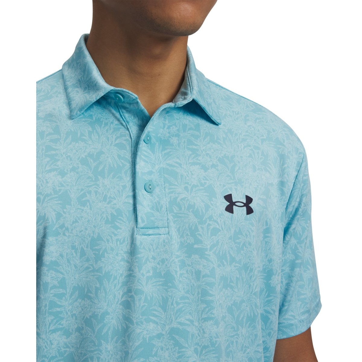 Under Armour Playoff 3.0 Printed Men's Polo - Blue Haze / Midnight Navy - Under Armour
