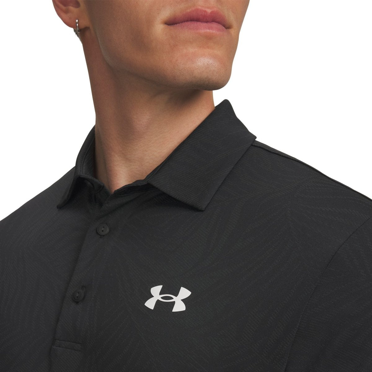 Under Armour Playoff Jacquard Men's Polo - Anthracite / Black / White - Under Armour