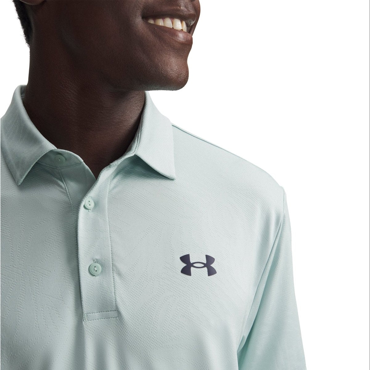 Under Armour Playoff Jacquard Men's Polo - Enamel Blue / Illusion Green / Midnight Navy - Under Armour