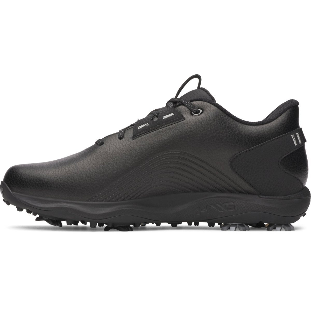 Under Armour Drive Fade 2 Spiked Golf Shoes - Black / Black / Metallic Gunmetal - Under Armour