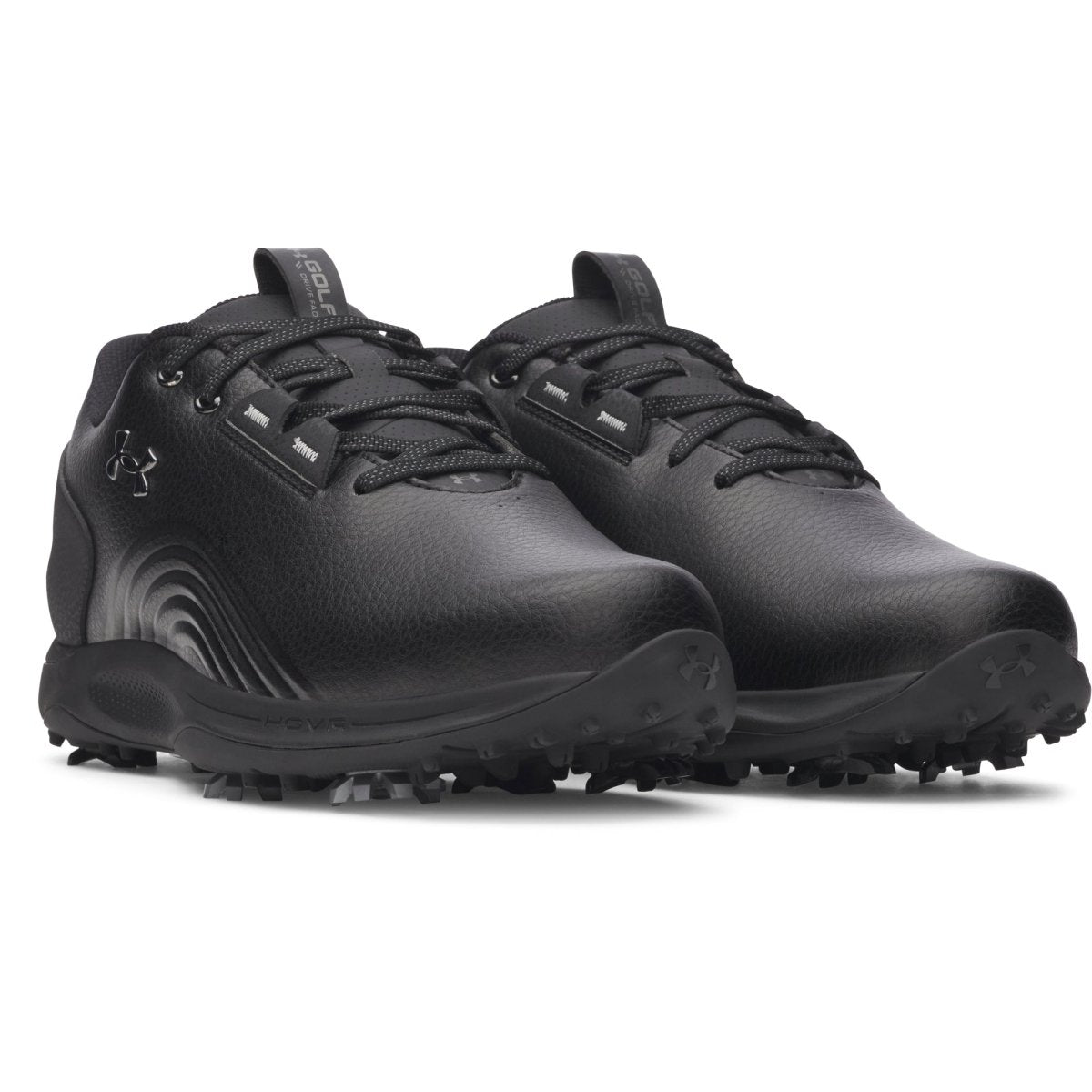Under Armour Drive Fade 2 Spiked Golf Shoes - Black / Black / Metallic Gunmetal - Under Armour