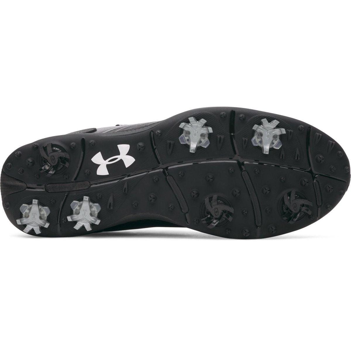 Under Armour Drive Fade 2 Spiked Golf Shoes - Black / Black / Metallic Gunmetal - Under Armour