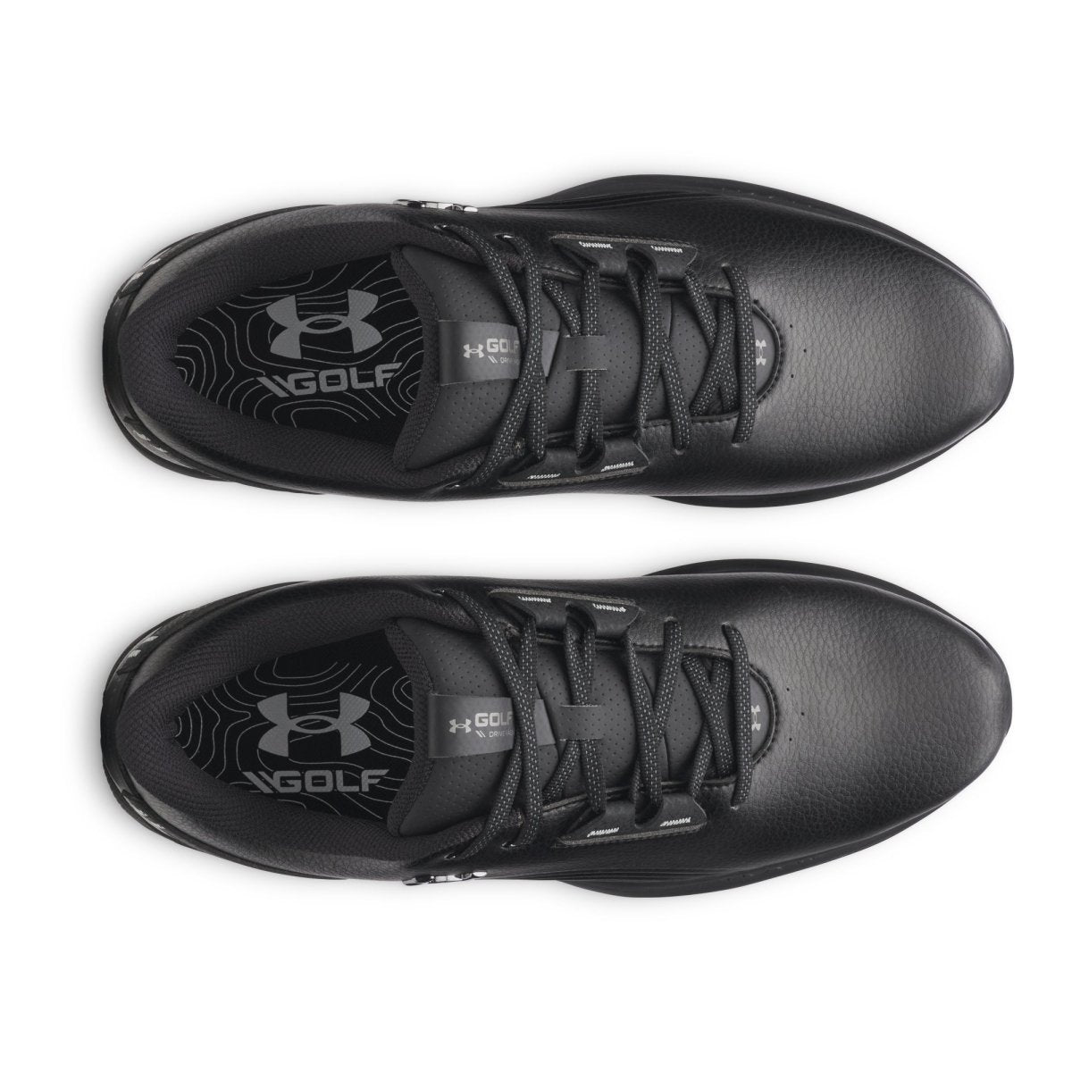 Under Armour Drive Fade 2 Spiked Golf Shoes - Black / Black / Metallic Gunmetal - Under Armour