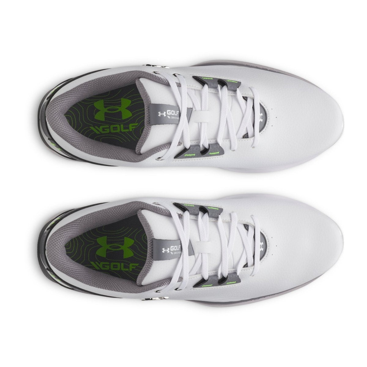 Under Armour Drive Fade 2 Spiked Golf Shoes - White / Titan Grey / Metallic Silver - Under Armour