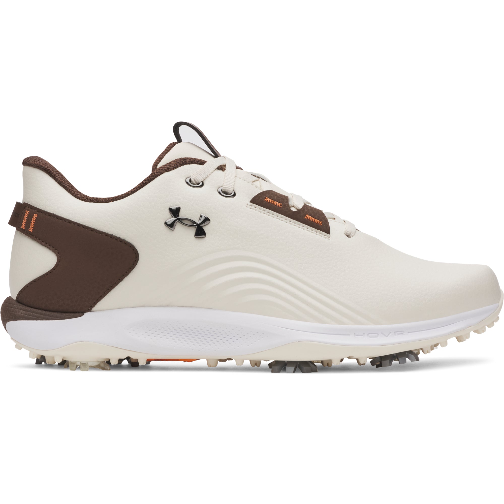 Under Armour Drive Fade 2 Spiked Golf Shoes - Stone / Tundra / Metallic Silver