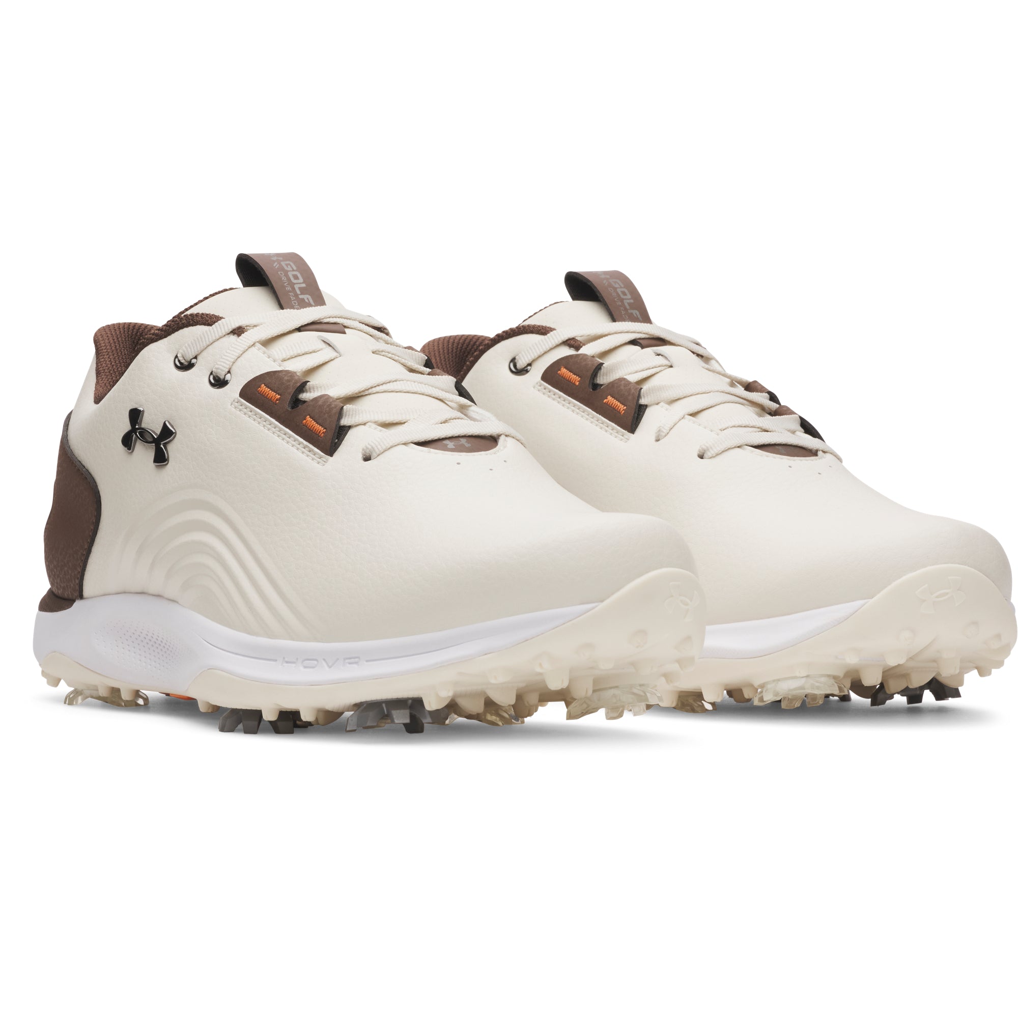 Under Armour Drive Fade 2 Spiked Golf Shoes - Stone / Tundra / Metallic Silver