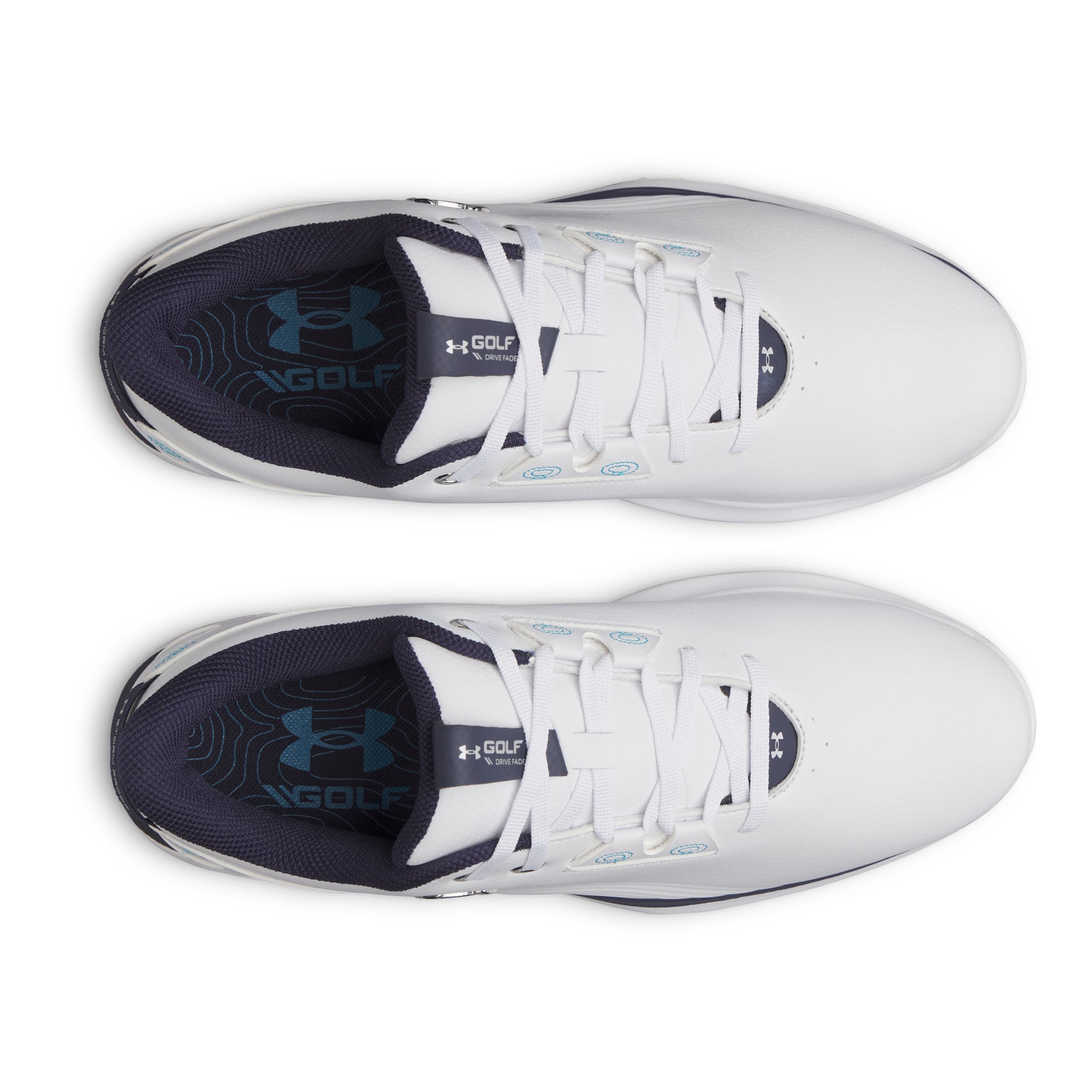 Under Armour Drive Fade 2 Spikeless Golf Shoes - White / Metallic Silver