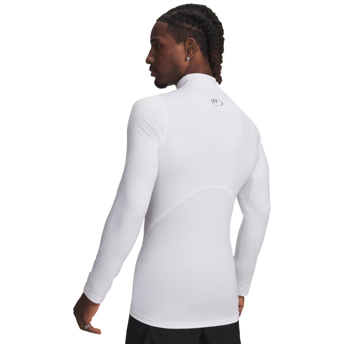 Under Armour ColdGear Armour Fitted Mock Baselayer - White / Black - Under Armour