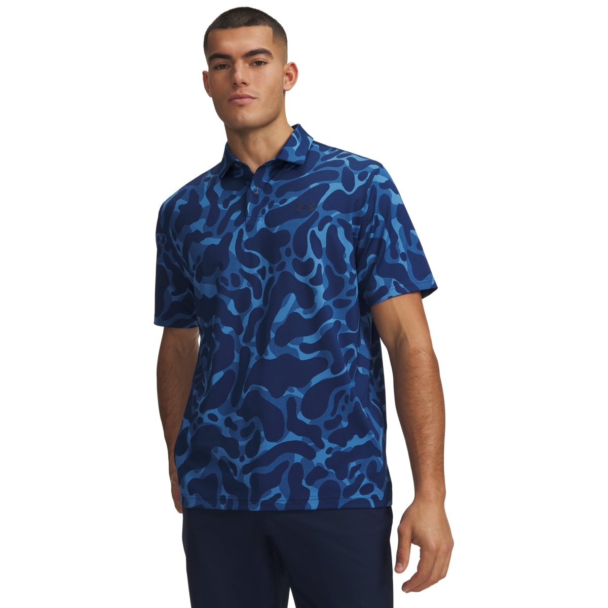Under Armour Golf Matchplay Printed Polo Shirt - Aegean Blue / Academy - Under Armour