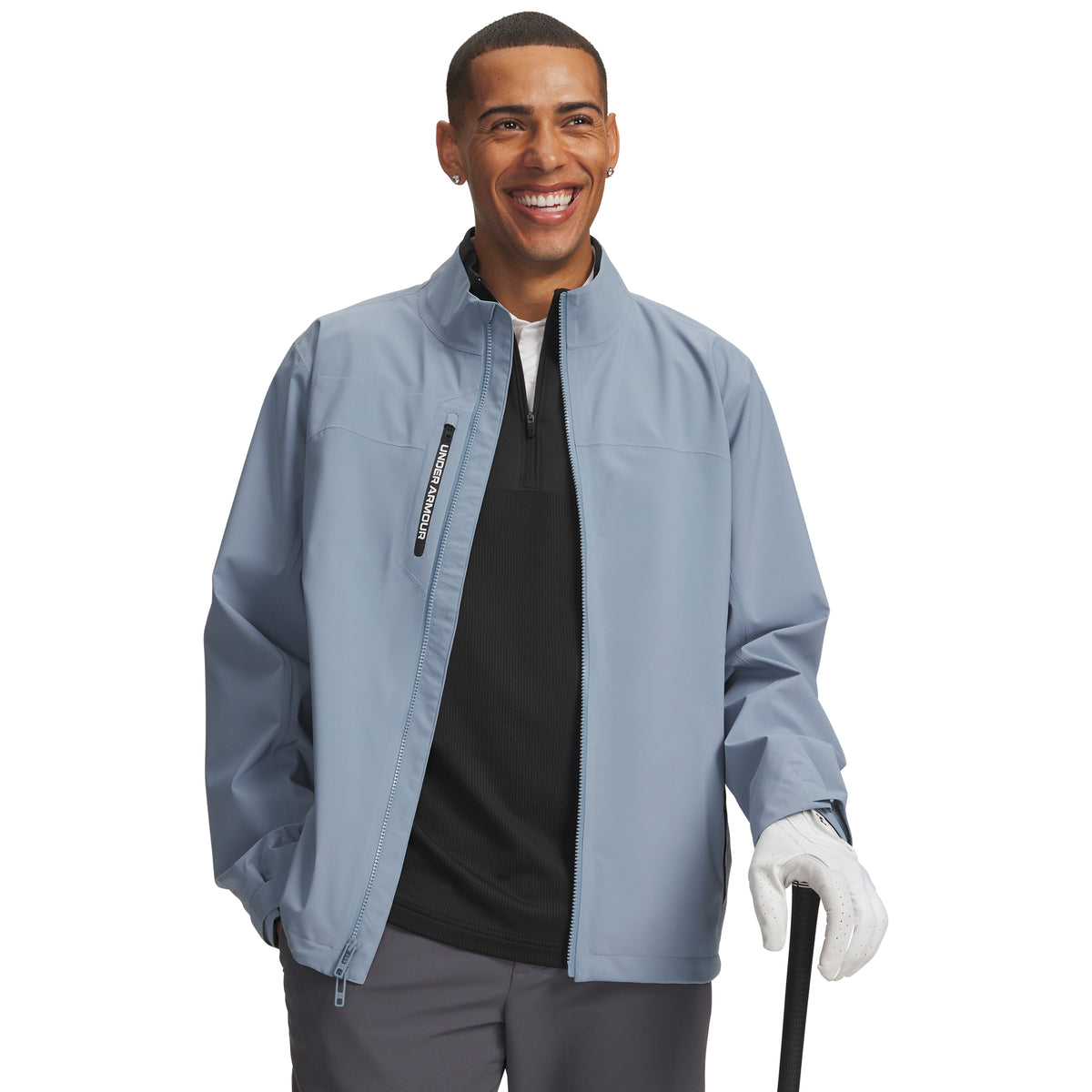 Under Armour Drive Pro Waterproof Golf Jacket - Blue Wind / White