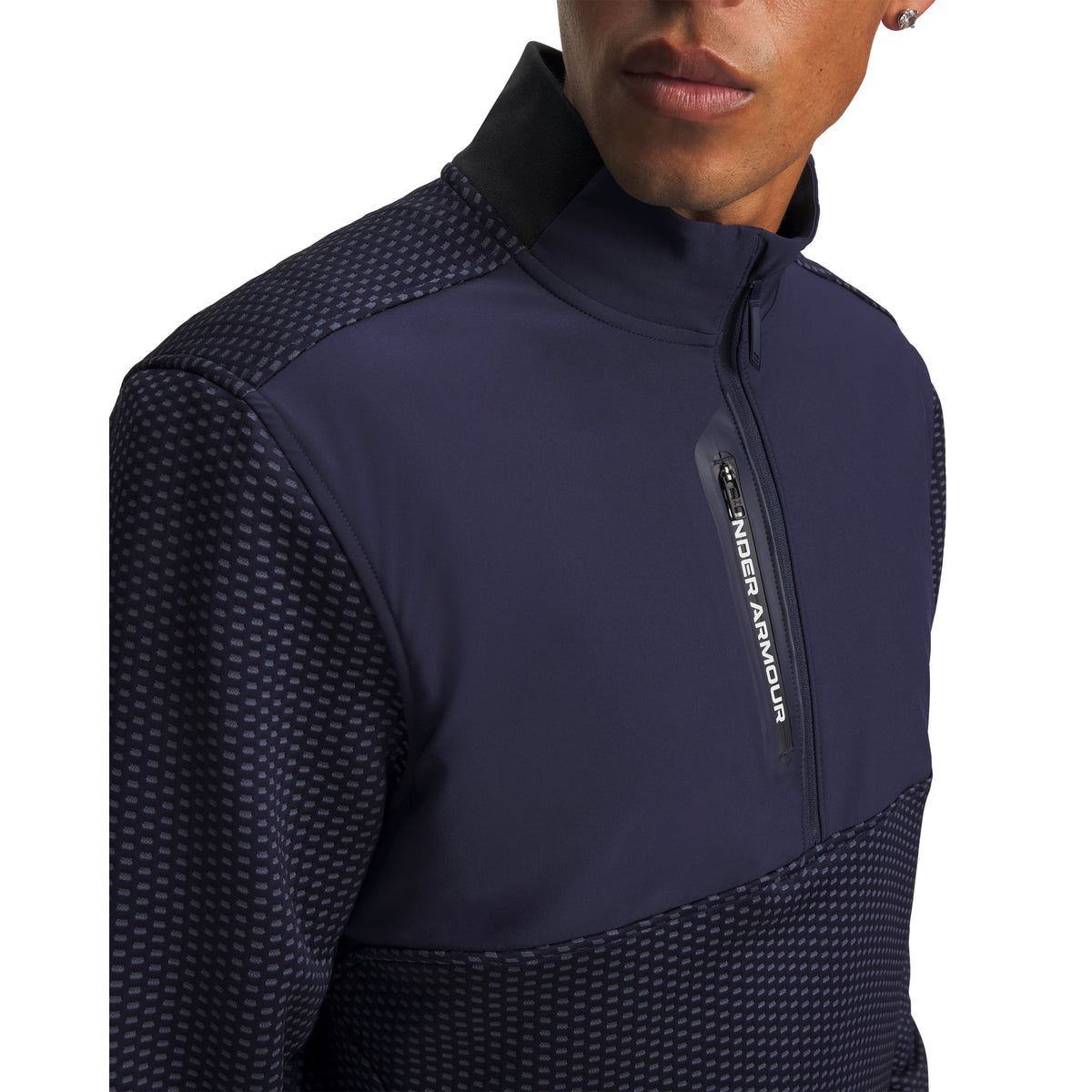 Under Armour Drive Pro Hybrid Men's 1/2 Zip - Midnight Navy / White