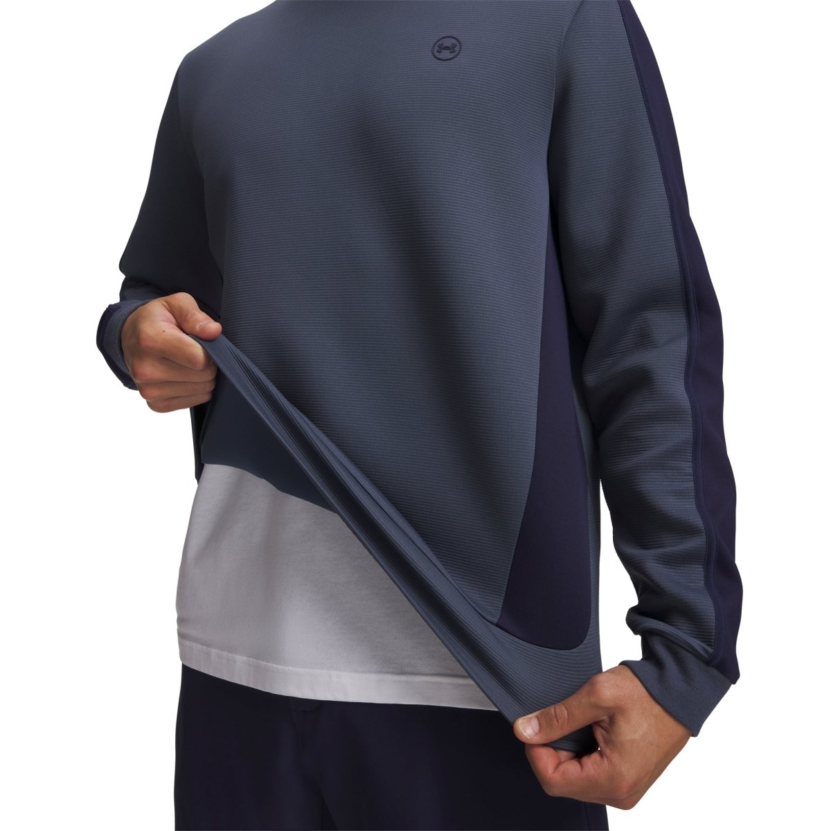 Under Armour Drive Midlayer Men's Crew Neck Jumper - Downpour Grey / Midnight Navy - Under Armour