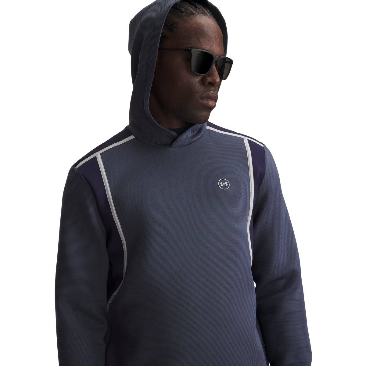 Under Armour Drive Midlayer Men's Golf Hoodie - Downpour Grey / Midnight Navy / Halo Grey - Under Armour