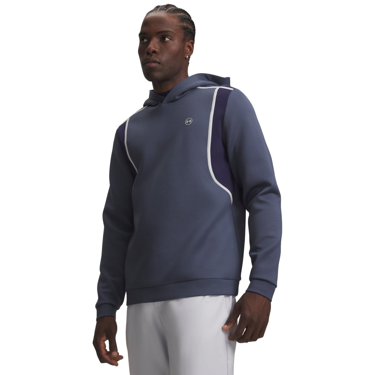 Under Armour Drive Midlayer Men's Golf Hoodie - Downpour Grey / Midnight Navy / Halo Grey - Under Armour