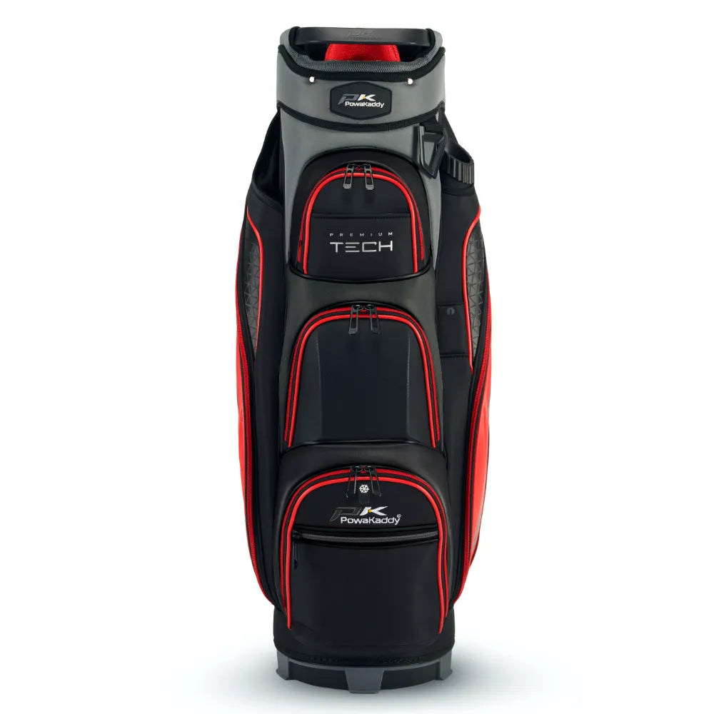 PowaKaddy Premium Tech Golf Bag - Gun Metal / Red