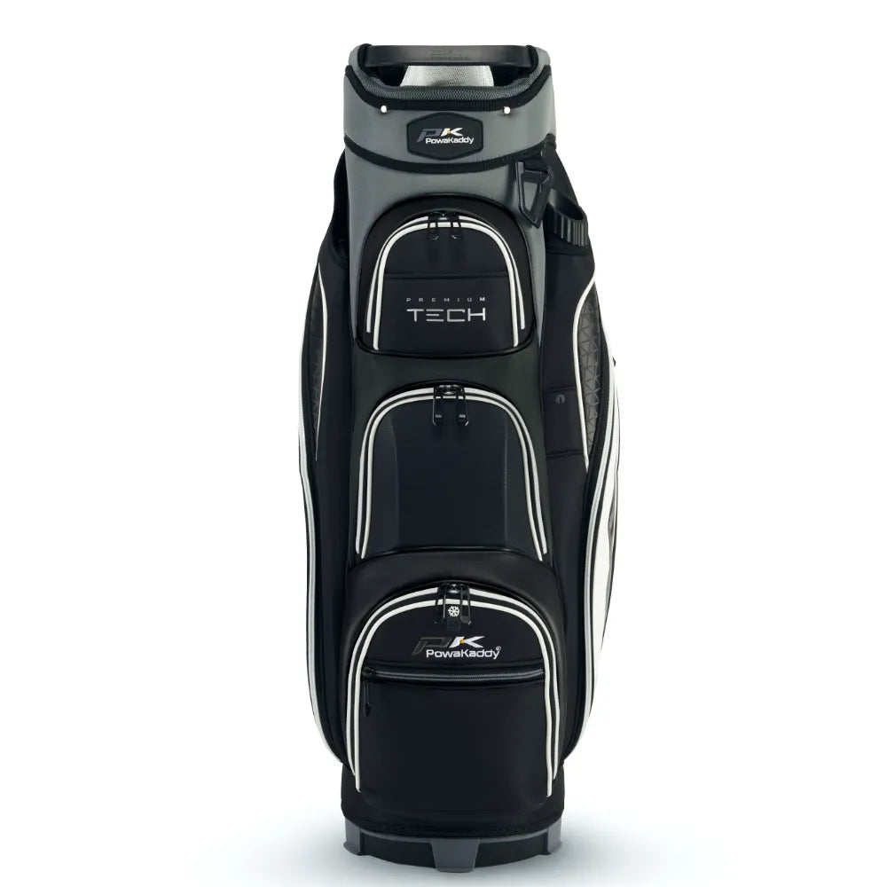 PowaKaddy Premium Tech Golf Bag - Gun Metal / White