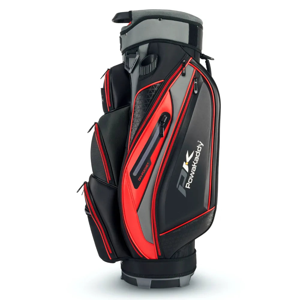 PowaKaddy Premium Tech Golf Bag - Gun Metal / Red