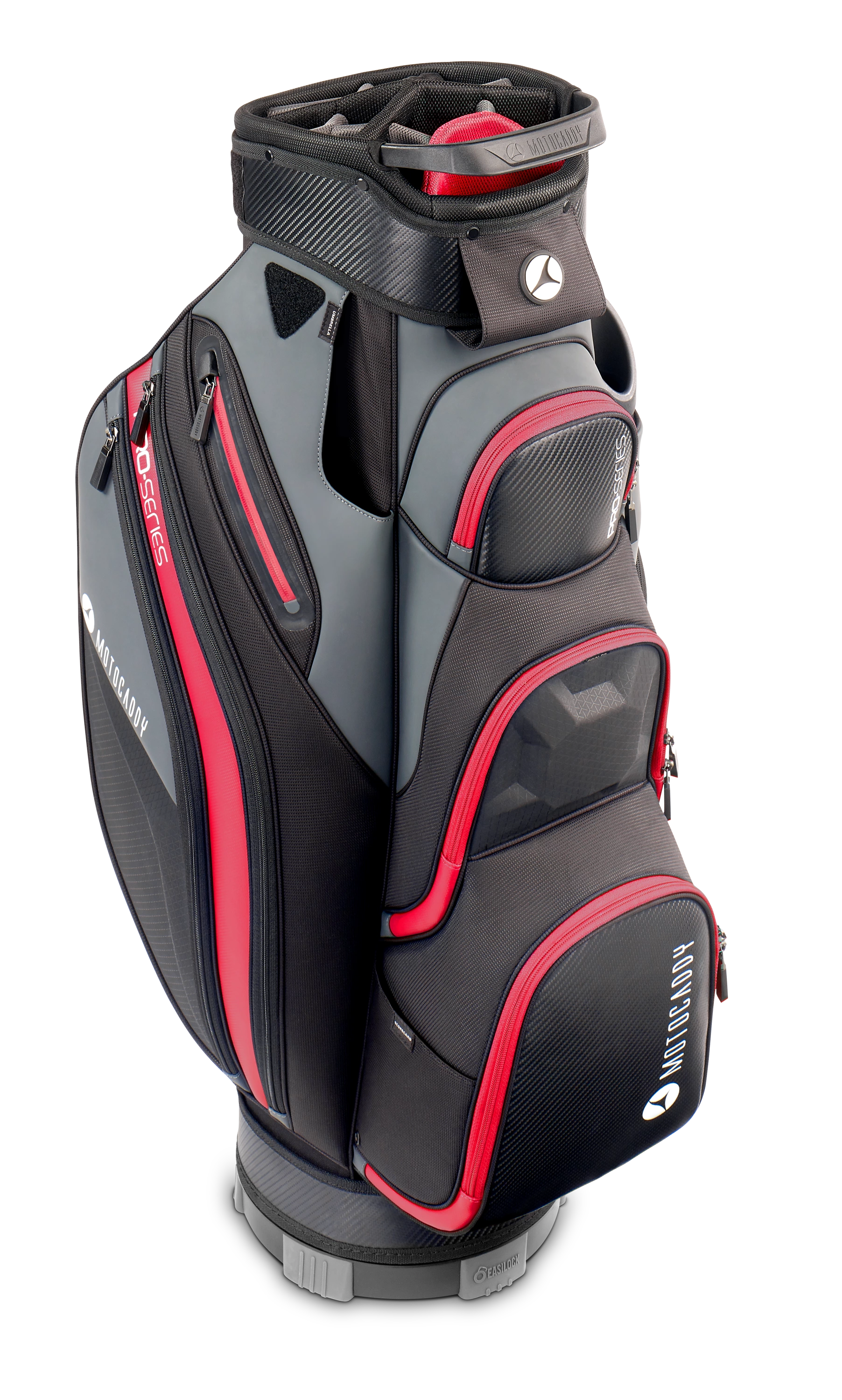 Motocaddy 2024 Pro Series Cart Bag - Charcoal / Red