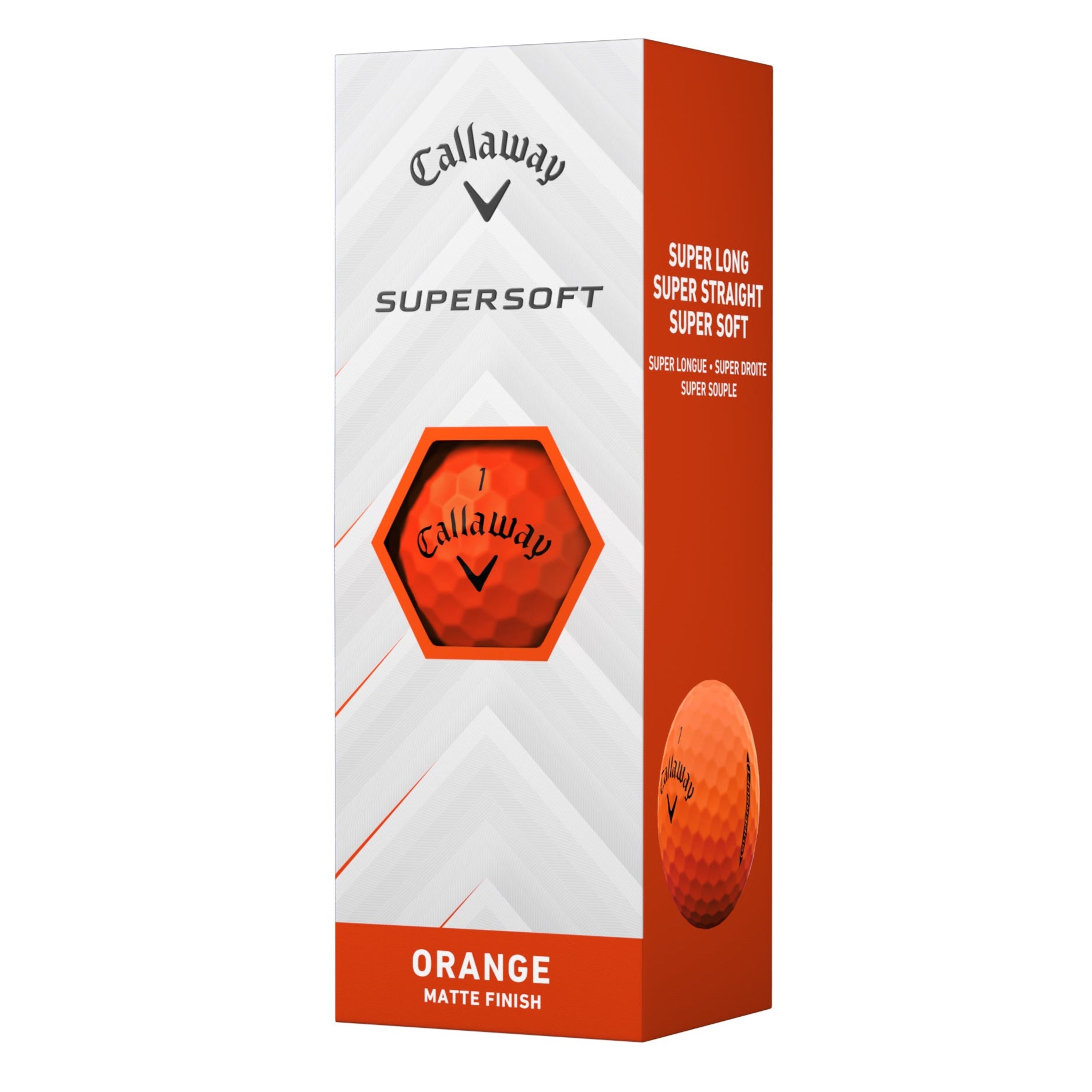 Callaway Supersoft Matte Orange Golf Balls (3 Ball Sleeve)