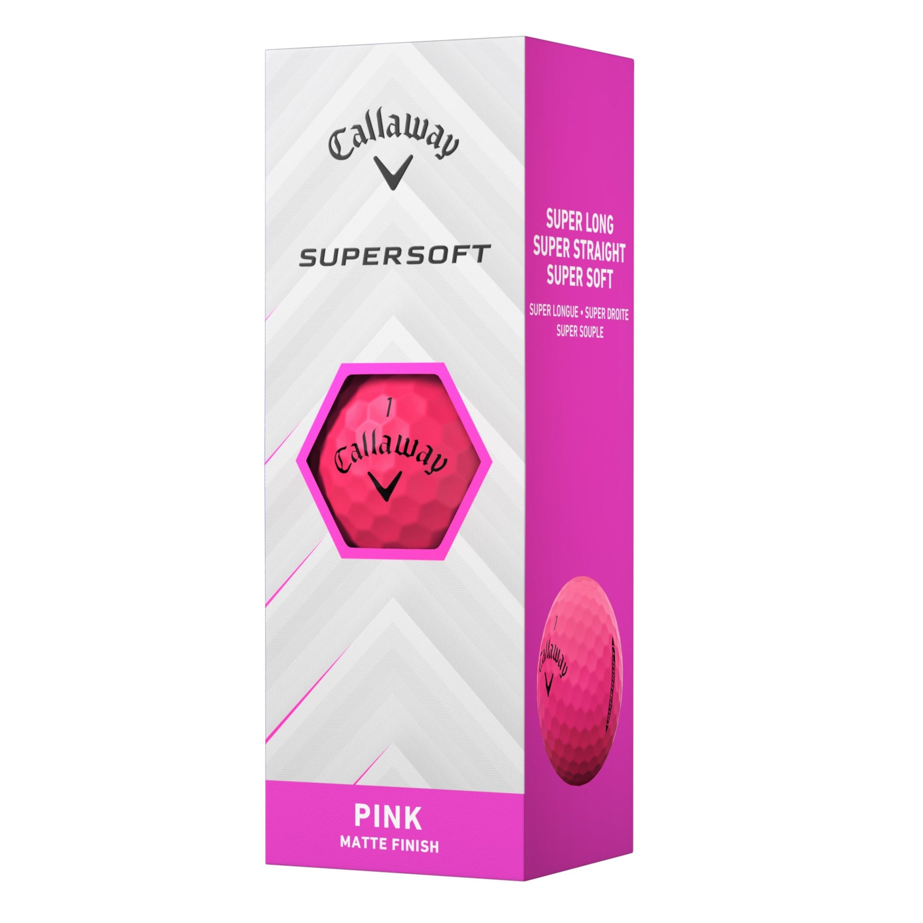 Callaway Supersoft Matte Pink Golf Balls (3 Ball Sleeve)