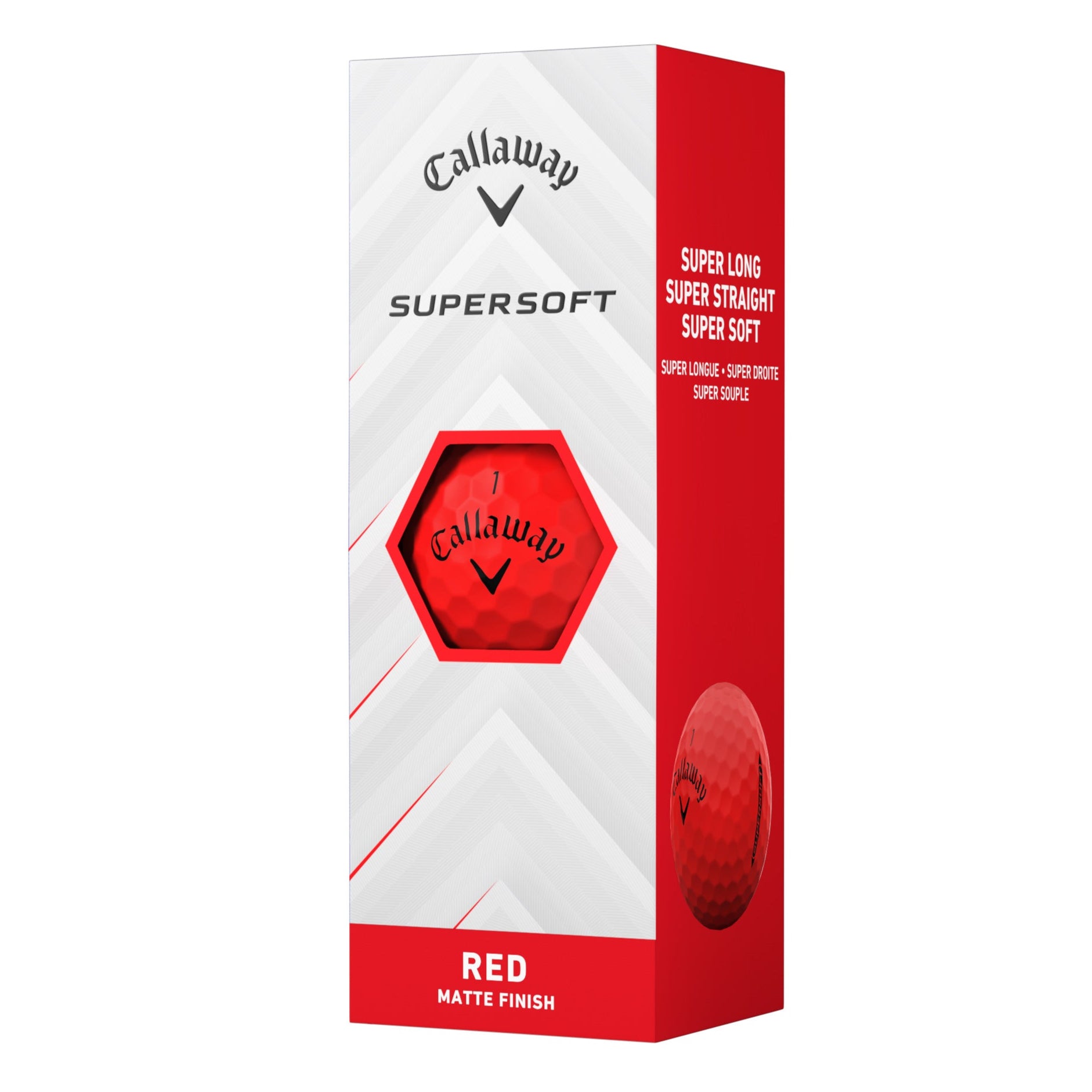 Callaway Supersoft Matte Red Golf Balls (3 Ball Sleeve)