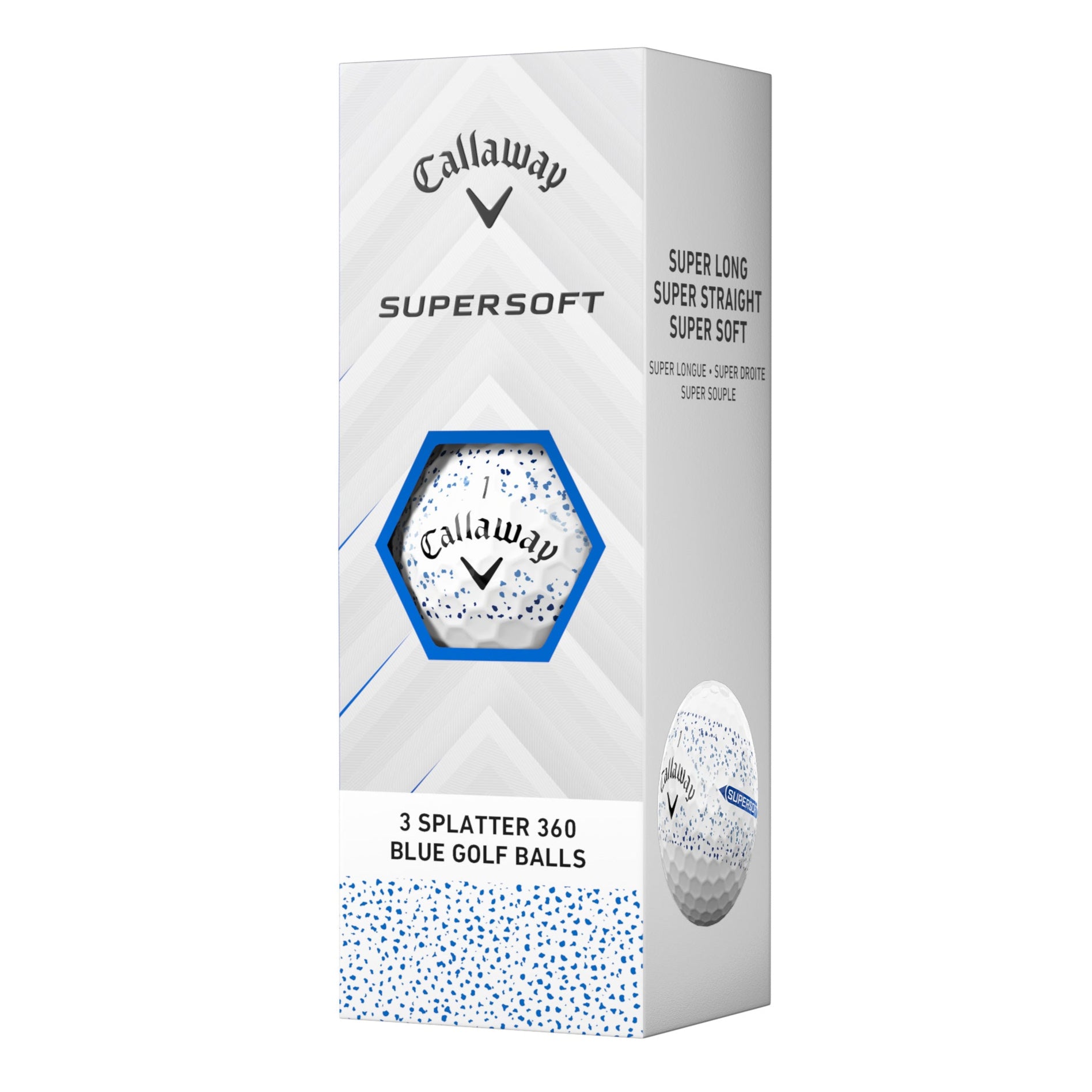 Callaway Supersoft Splatter Blue Golf Balls (3 Ball Sleeve)