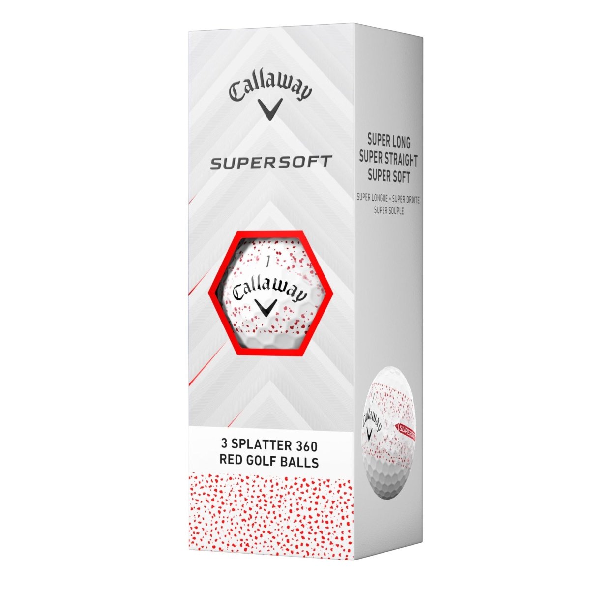 Callaway Supersoft Splatter Red Golf Balls (3 Ball Sleeve) - Callaway