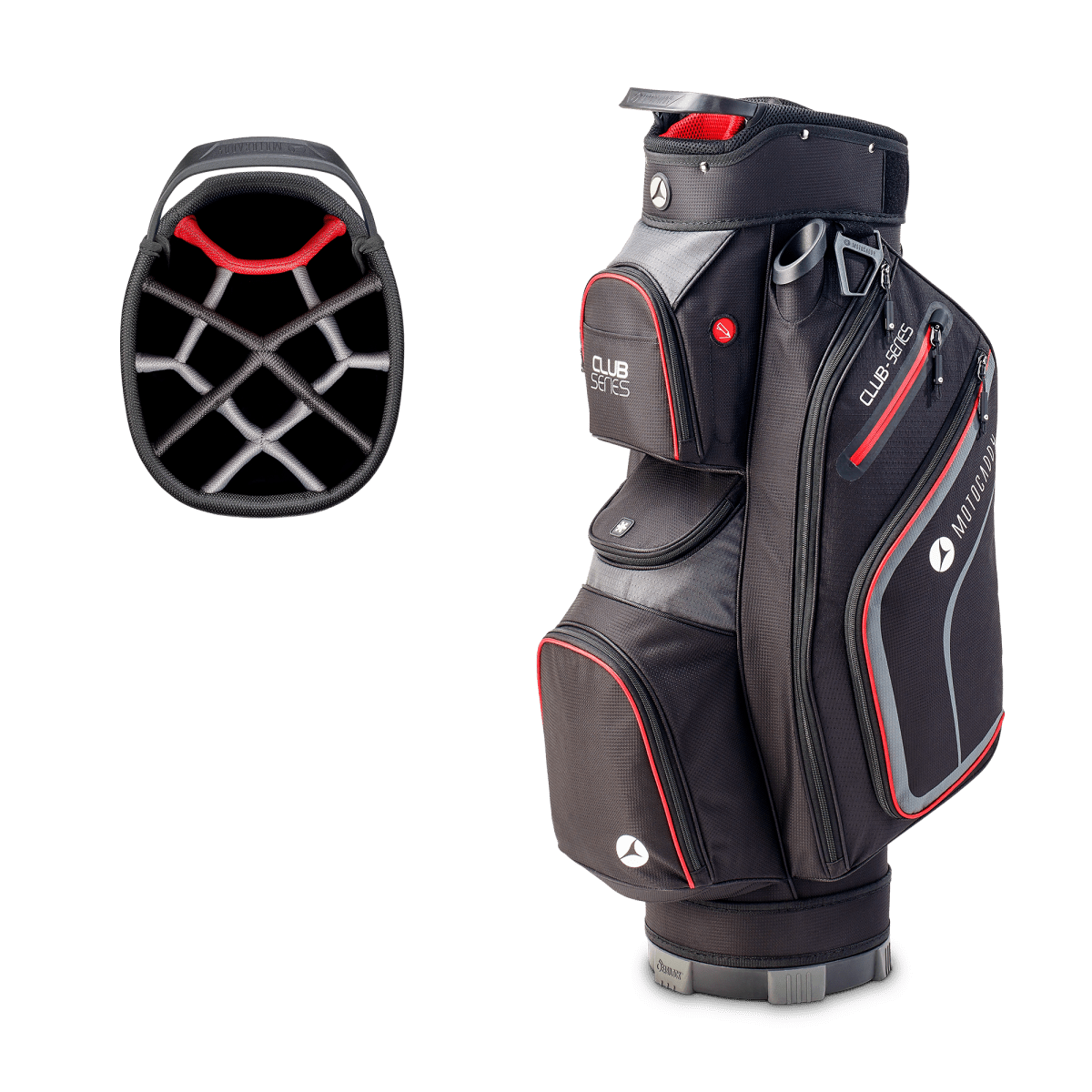 Motocaddy 2026 Club Series Golf Cart Bag - Black/Red - Motocaddy